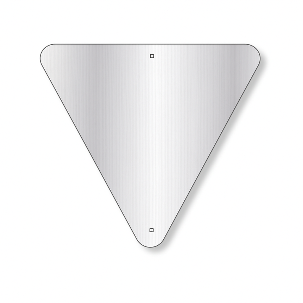 Triangle Aluminium Road Sign Blank – 1.6 mm, Radius Corners