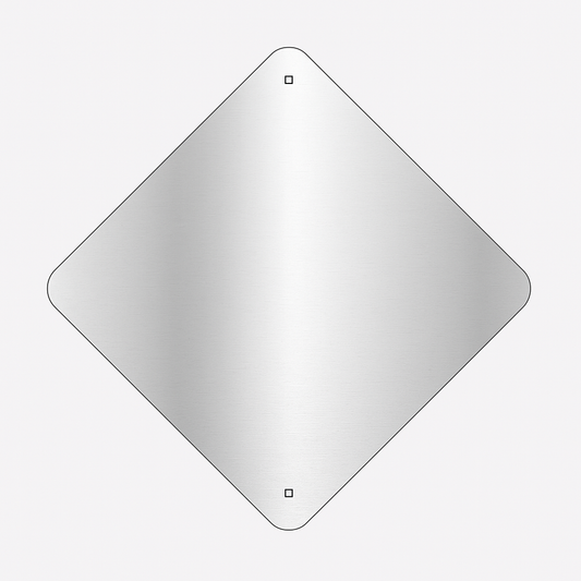 Diamond Aluminium Road Sign Blank – 1.6 mm, Radius Corners, AS Certified